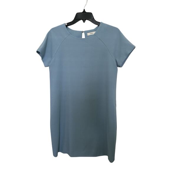 SUISTUDIO Kaylee Dress Women's Round Neck Short Sleeve Lined Mini USA 4-6 Blue - Picture 1 of 8